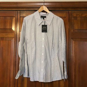 NWT B&W Striped Dress Shirt with Cuffs